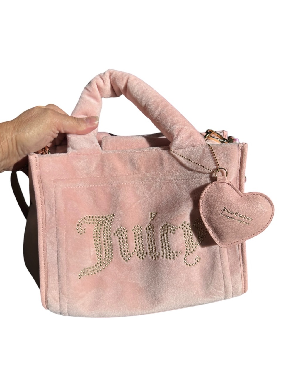 Juicy Couture Extra Spender Mini Tote Fondant Pink Velour Crossbody Y2K